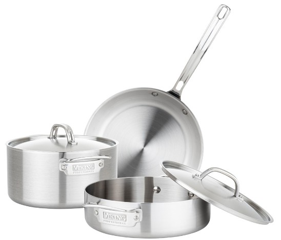 7. Viking Hard Stainless 5-Ply Cookware Set